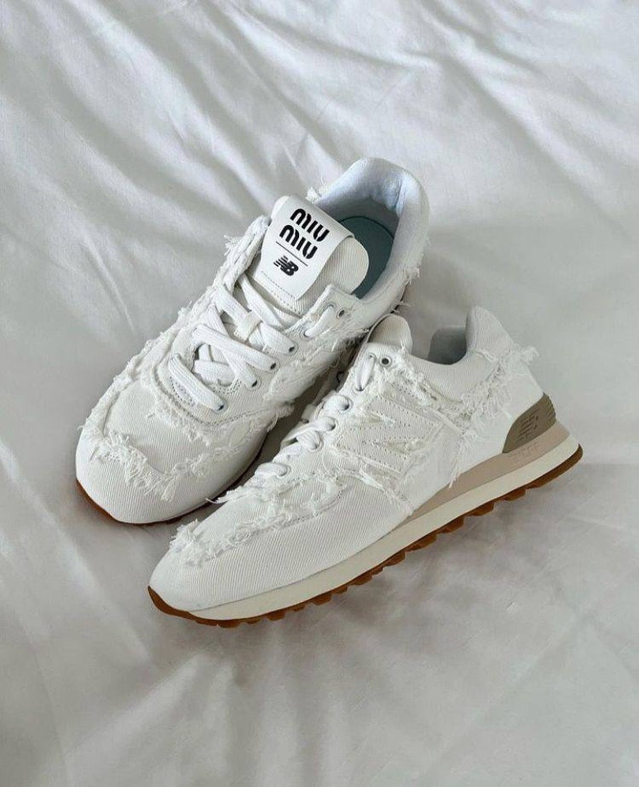 574 Denim Blanc
